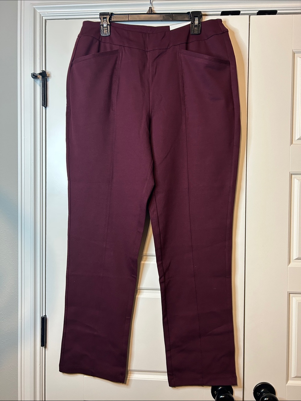 Cato Women's Maroon Tailored Ponte Trousers